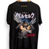 Berserk Guts T-Shirt with retro anime design and Japanese text