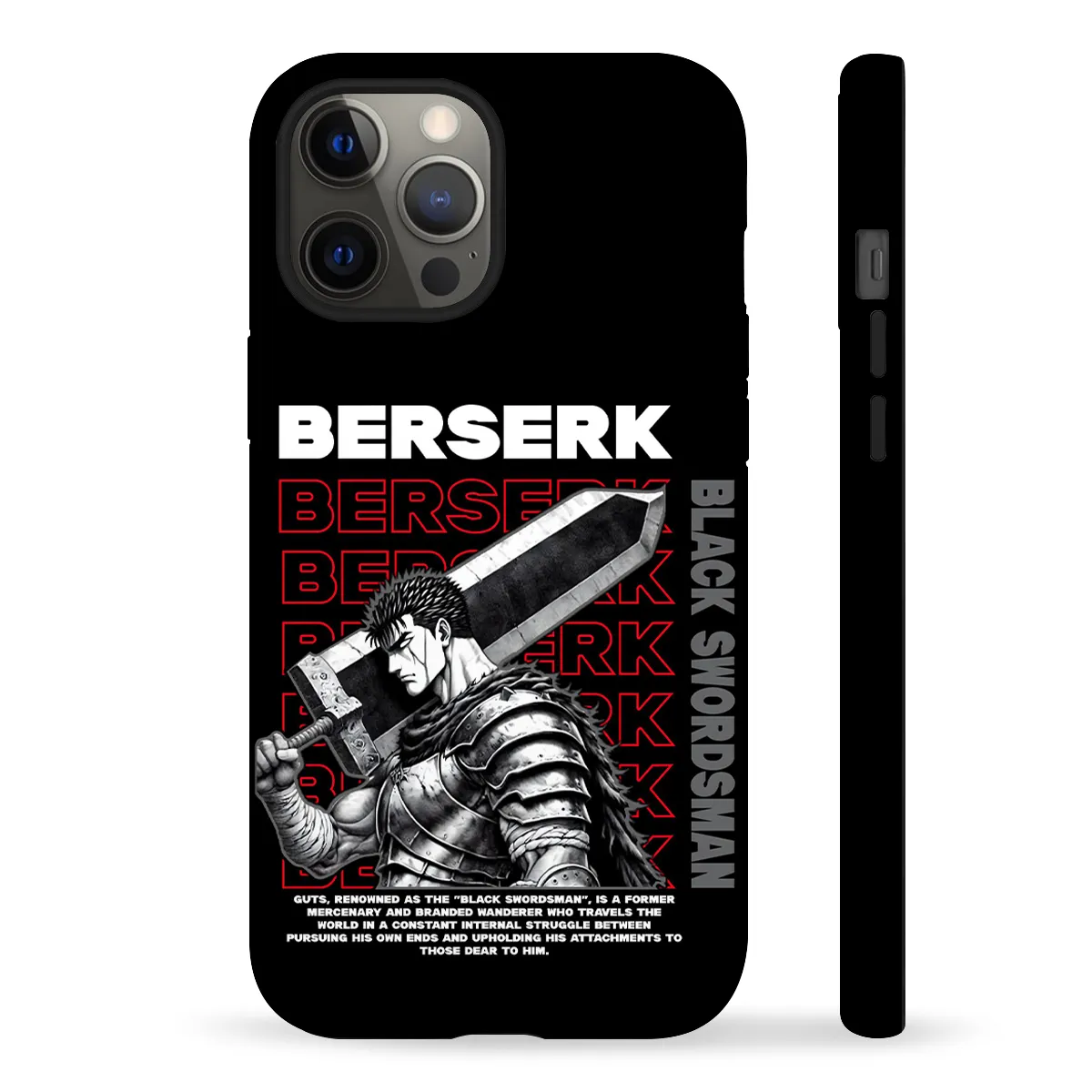 Berserk Black Swordsman iPhone phone case front view